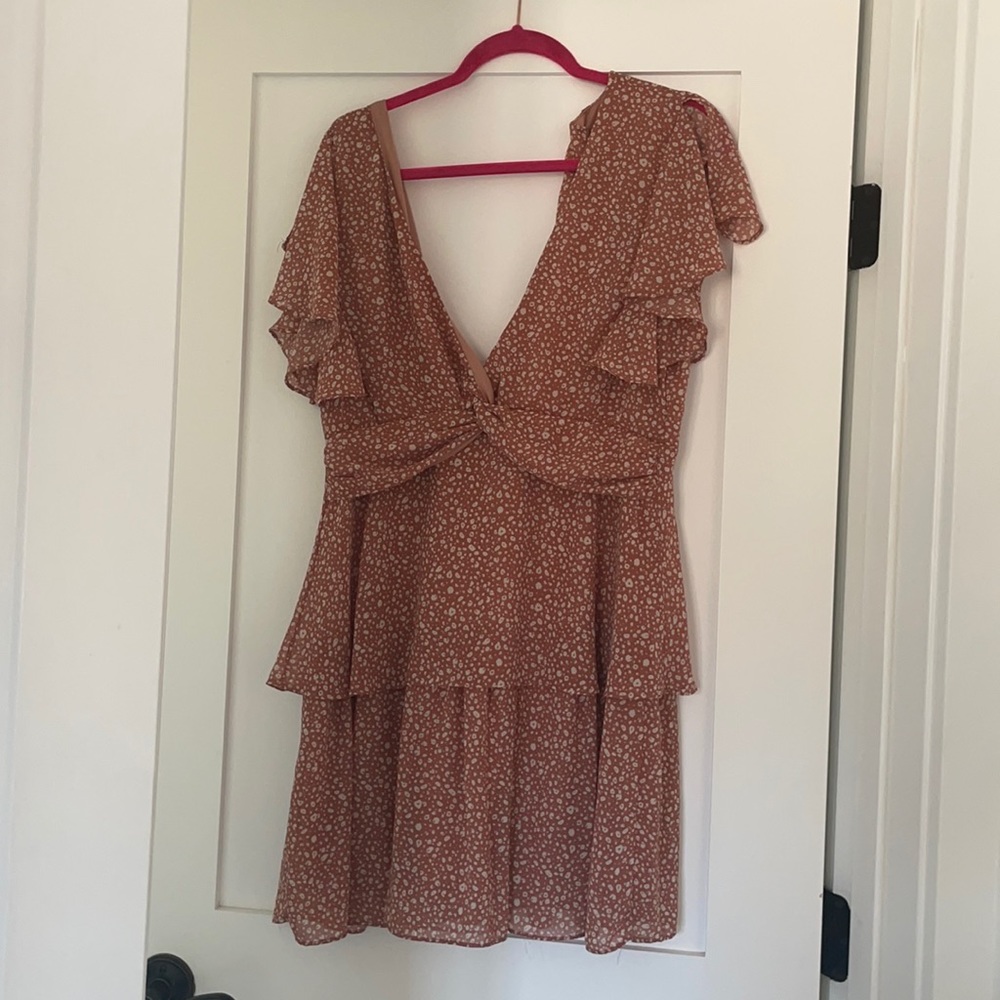 Pink and White Leopard Print Summer Dress